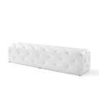 Modway - Amour Entrée à boutons touffés de 72" Imitation cuir Banc - Blanc-5