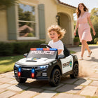 Qaba - Voiture de police électrique pour enfants 12V - blanc-Deux modes de conduite : conduite autonome par l'enfant ou télécommande parentale 2,4G pour plus de sécurité 