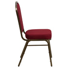 Flash Furniture – Chaise banquet empilable à dossier couronne, siège de 2,5 po, doré, tissu bourgogne (FDC01GV3169)-S'empile jusqu'à 15 chaises de hauteur