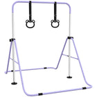 Qaba - Barre de gymnastique horizontale pliable pour enfants - Violet-La structure triangulaire stable réduit le risque de basculement pendant l'utilisation 