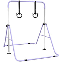 Qaba - Barre de gymnastique horizontale pliable pour enfants - Violet-La structure triangulaire stable réduit le risque de basculement pendant l'utilisation 