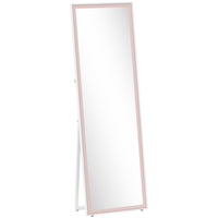 HOMCOM - Miroir pleine longueur - 21 po l x 64 po H - rose-Le miroir pleine longueur offre une vue complète de la tête aux pieds de 64 po x 21 po (162,5 x 53,3 cm) 