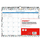 Staples - Calendrier mural mensuel chats 2026-2027 - 8 1/2 po H x 11 po l - bilingue-Un motif de chats répétitif orne chaque page