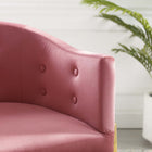 Modway - Savour Touffe Performance Velvet Fauteuil à manger d’accent - Rose poussiéreuse-Rembourrage en mousse dense