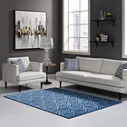 Modway - Frame Treillis marocain de transition Tapis de comédie 8 pi l x 10 pi L - Bleu marocain et bleu clair-Tissage serré à poil bas