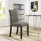 Modway - Duchess Bouton touffé Tissu Chaise à manger - Granite-Pieds en caoutchouc massif