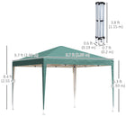 Outsunny - Tente gazébo pliante d'extérieur 10 pi l x 10 pi L - Vert foncé-Convient pour les réunions de famille, les barbecues ou d'autres activités en plein air