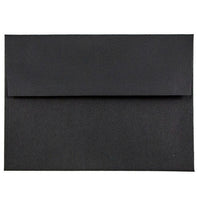 JAM Paper - Enveloppes d'invitation A6 - 4,75 x 6,5 - lin noir - Paquet de 50-Caractéristiques de l'enveloppe : Fermeture à rabat droit gommé, finition en papier de lin de haute qualité, fabriquée avec 30 % de matériaux recyclés