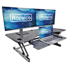 Rocelco - Élévateur de bureau réglable de 45 po avec tapis anti-fatigue-ADR45 offre une hauteur réglable de 4,7" à 17,5"