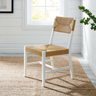 Modway - Bodie Chaise à manger - White Natural-Inclut des glissades au pied sans marquer