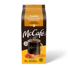 McCafe - Café moulu de torréfaction moyenne aromatisé au caramel de qualité supérieure - 290 g-Le café McCafé caramel est fait de grains 100 % arabica, qui sont traditionnellement grillés sous flamme pour créer notre mélange signature de torréfaction supérieure (torréfié à moyen), ce qui permet d’obtenir une saveur équilibrée et un arôme riche.