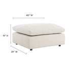 Modway - Commix Boucle rempli de duvet et trop rempli Tissu Ottoman - Ivoire-Tissu boucle Tissu Rembourrage