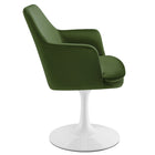Modway - Lippa Salle à manger pivotante Performance Velvet Fauteuil - Vert mousse blanche-Anneau en plastique en caoutchouc pour la protection des planchers