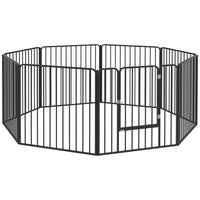 PawHut - Parc à Chiots 8 Panneaux Robustes pour Chiots de Petite et Moyenne Taille-Huit panneaux en acier se transforment rapidement en rectangles, carrés ou autres formes