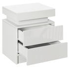 HOMCOM - Table de chevet avec 2 tiroirs - blanc-Fonctionne bien comme table de chevet, table d’appoint pour canapé ou petit organisateur pour les petites pièces 