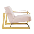 Modway - Seg Performance Velvet Chaise d’accent - Or Rose-Cadre en acier inoxydable