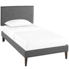 Modway - Camille Tissu Lit plateforme jumelle avec pieds carrés effilés, Gris-Montures en quatre emplacements
