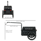 Aosom - Remorque de vélo pour transport de marchandises, charge max, 88 lbs, noir-La porte arrière peut être posée à plat, permettant de transporter des objets volumineux ou encombrants
