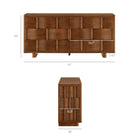 Modway - Foundry Design tissé Armoire de rangement buffet - 71 po - Noyer-Armoire de rangement à 2 portes avec tablettes ajustables