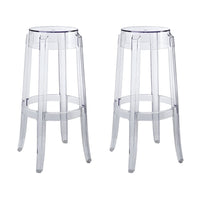 Modway - Casper Tabouret de bar - Clair - Ensemble de 2-Transparent Polycarbonate Construction