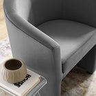Modway - Divulge Performance Velvet Fauteuil et ensemble ottoman - Gris-Revêtement en velours de performance
