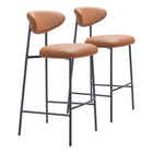 Zuo - Rorun Tabouret de bar - Brun - Ensemble de 2-Design ergonomique