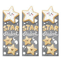 Eureka - Marque-pages parfumés biscuits étoiles biscuits au sucre, 24 par paquet, 3 paquets-Récompensez les étudiants et les enfants étoiles pour leur bon travail avec des marque-pages parfumés aux biscuits au sucre et cuits à la perfection !