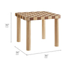 Modway - Oscar Carré de 36 pouces Table à table à table à damier, Chêne et noyer-Conception à damier