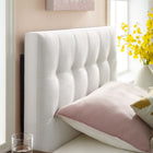Modway - Lily Biscuit Touffé Performance Velvet Tête de lit jumelée, Blanc-Sellerie en velours en polyester