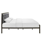 Modway - Mia Tissu Lit King, Brun Gris-Assemblée requise