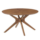 Modway - Crossroads Manche Bois Table basse - Noyer-Table basse moderne du milieu du siècle