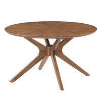 Modway - Crossroads Manche Bois Table basse - Noyer-Table basse moderne du milieu du siècle