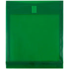 Jam Paper - Plastic Enveloppes avec fermeture VELCRO - 1" Extension - Lettre - 9 3/4" x 11 3/4" - Green - 12 Paquet (118V1GR)-Enveloppes extensibles vertes format lettre, à ouverture latérale et fermeture velcro
