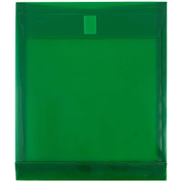Jam Paper - Plastic Enveloppes avec fermeture VELCRO - 1" Extension - Lettre - 9 3/4" x 11 3/4" - Green - 12 Paquet (118V1GR)-Enveloppes extensibles vertes format lettre, à ouverture latérale et fermeture velcro