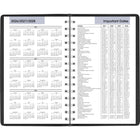 AT-A-GLANCE - Cahier de rendez-vous quotidien 2027 - 8 po H x 4 7/8 po l - noir - anglais-Couverture en similicuir noir