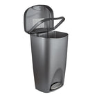 Umbra â€“ Poubelle à pédale Brim, 50 L, nickel-Un collet de retenue maintient le sac en place et hors de vue
