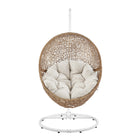 Modway - Encase Terrasse extérieure Rotin Chaise à balançoire - Beige cappuccino-Capacité de poids : 330 livres
