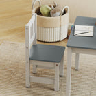 Qaba - Ensemble table et chaises pour enfants, table pour tout-petits et ensemble de 2 chaises pour activités, art, bricolage, lecture pour 3-8 ans - gris-Bords arrondis et pieds anti-basculement pour assurer la sécurité totale de votre enfant
