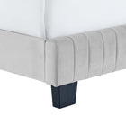 Modway - Celine Chenal Touffé Performance Velvet Lit simple, Gris clair-Pieds en bois massif