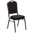 Flash Furniture – Chaise banquet empilable à dossier couronne, siège 2,5 po, doré avec tissu noir (FDC01GVS0806)-Capacité de poids de 500 lb