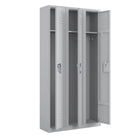 Ceha - Série RH, batterie de 3, casier 1 niveau avec aérations à persiennes, poignée encastrée - gris clair-Rangement sécurisé avec ventilation avant à fentes améliorée