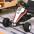 Aosom - Voiture de course pour enfants à pédales go-kart - blanc-Couleur : Blanc 