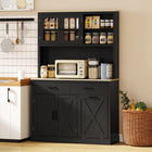 HOMCOM - Armoire de garde-manger 69 po avec station de recharge - noir-Un grand plan de travail offre de l’espace pour la préparation des repas et les petits appareils électroménagers 