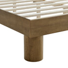 Modway - Runa Bois Lit de plateforme complet, Chêne français-Capacité de poids : 794 lb.
