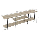 Manhattan Comfort - Console moderne Celine 70,86 po - Gris rustique-Comprend 2 longues étagères ouvertes et 1 étagère courte au centre