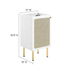 Modway - Chaucer 18" Armoire de toilette de salle de bain (lavabo non inclus) - Blanc-Tablette réglable