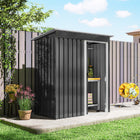 Outsunny - 163x89x182cm Abri de Jardin Porte Coulissante Toit Incliné, Noir-Toit en pente pour éviter l'accumulation d'eau 