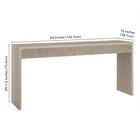 Hudson&Canal - Console rectangulaire cannelée Lawrence de 162,5 cm de large, couleur aulne blanc-Dimensions du produit : 64 po L x 15 po l x 29,5 po H