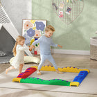 Qaba - Barre d’équilibre pour enfants avec patins antidérapants - multicolore - lot de 12-La hauteur ondulée sur la surface de la poutre améliore la coordination 