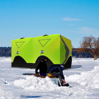 Outsunny - Tente De Pêche Sur Glace Isolée 8 Personnes, Pop-Up, Pour -22℉- Vert-Livrée avec un sac de transport pour ranger la tente de pêche sur glace et faciliter le transport 
